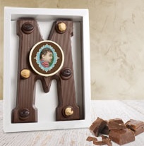 chocolade letter gepersonaliseerd met eigen foto