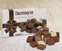 chocolade telegram als kraamcadeau voor geboorte baby