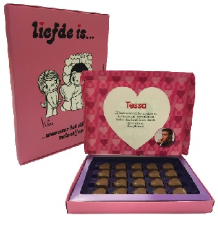 milka chocolaatjes gepersonaliseerde doos 'Liefde is....'