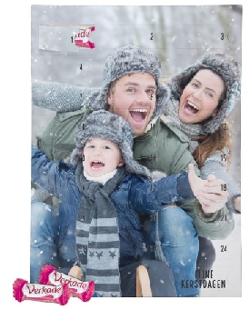 chocolade adventskalender met foto en verkade chocolaatjes
