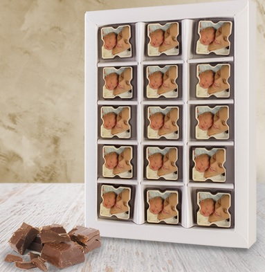 chocolade bonbons met foto baby