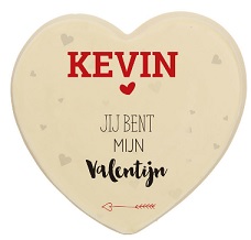 chocolade hart met eigen tekst