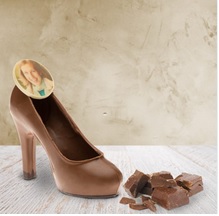 chocolade pump met foto - damesschoen