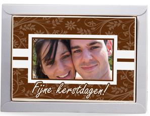 chocolade wenskaart voor Kerstmis