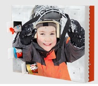 foto adventskalender met chocolade van kinder