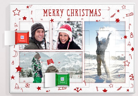 gepersonaliseerde foto adventskalender met ritter sport chocolade